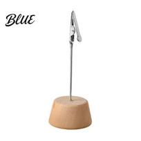 Non-slip Memo Stand Wood Place Card Holder with Metal Clip Small Table Number Name Sign Price Tag Display Holder Note Photo Clip for Wedding