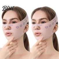 Facial Firming Strap 2Pcs V Face Lifting Bandage Double Layer Chin Seamless Shaper for Jawline Breathable Tightening Mask V-line Belt