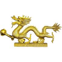 Aris & Juno Brass Dragon Feng Shui Statue – Chinese Wealth & Good Luck Figurine for Entryway, Home Office Desk or Shelf Decor, Gift for Boss, Length: 11CM