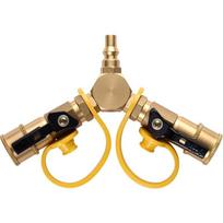1/4  RV Propane Quick Connect Y Splitter for RV, Camping Stoves, BBQ Grills, Gas Burners and More, 2 Way LP Gas Adapter with 1/4  Quick Disconnect  1/4