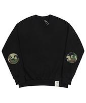 Graver [Unisex] Elbow Camo Dot Smile Sweatshirt_Black Black/L