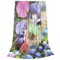 Higurashi No Naku Koro Ni Plush Blanket Hanyuu Rika Funny Throw Blankets for Home 150*125cm Bedspread Size: 75*100cm, Weight: 230 GSM