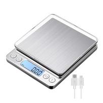 I2000 3kg/0.1g Factory Price Digital Kitchen Coffee Scale Rechargeable Electronic Weighing 3kg Pocket Scale With Counting f šviesiai pilka spalva