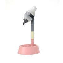 Automatic Dog Standing Food Bowl Water Dispenser with Detachable Pole and Adjusted Heights rožinė