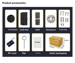 Cross-border Best-selling TTLock E60-CK Smart Electronic Password Card-swap Aluminum Alloy Cabinet Lock Office File Lock (Multicolor,General&Single-player-black) įvairiaspalvis