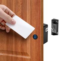 Hot Sale Electric RFID Storage Hidden Cabinet Door Latch Lock for Drawers and Cabinets (Black,Card&Tamper Alarm) juoda