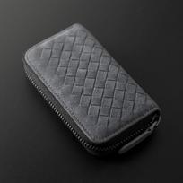 Mens Womens Pu Key Wallet With Rfid Blocking And Foldable Storage pilka spalva