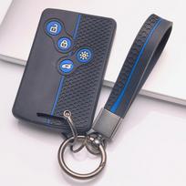 Silicone Key Cover for Renault Zoe Captur Clio 5 Arkana Megane 4 Scenic Espace Kadjar with Keychain Wear Resistant Metal Keychain Key Fob Protector juoda