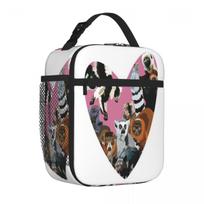 Bestselling Lemur Loveheart Nylon Texture Snack Bag Short Journey Nylon Lunch Bag One Size