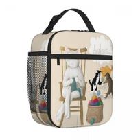 Bestselling Of Cats And Yarn Hip Hop Thermal Lunch Bag Mountain Trip Thermal Tote One Size