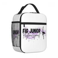 Bestselling FIG Junior Rhythmic Gymnast Purple Black Single Layer Office Lunch Bag Office Break Food Tote Bag One Size