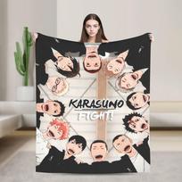 Haikyuu Blankets Flannel Winter Kuroo Bokuto Oya Volleyball Breathable Lightweight Throw Blanket for Bed Travel Bedding Throws Size: 75*100cm, Weight: 230 GSM