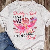 Daddy's Girl Memorial T-Shirt: Angel Wing Remembrance Gift 4XL