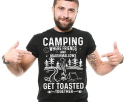 Funny Camping T-Shirt: Marshmallows & Friends - Hiking, Outdoor Gift XL