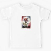 Ladybug Stamp - Vintage Ladybug Floral Kids T-Shirt 100