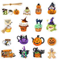 16Pcs Creative Halloween Cake Toppers Mini Cake Insertion Label  Birthday Party 16Pcs