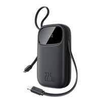 Powerbank 10000mah 22.5w z wyświetlaczem kablami usb-c iphone lightning - czarny