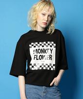 Monkey Flower Women'S Enamel Checkerboard Print Short Sleeve T-Shirt / Ms2Wts01U Black Free