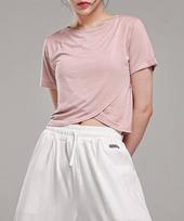 More Out Women'S Yoga Two-Way Tulip T-Shirt 4Tt4438 Ivory/M