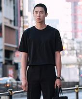 Stico [Black Label] Supima Round Neck Short Sleeve T-Shirt_Black (Semi-Oversized Fit)_Stswb92Nsb Black/95