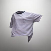 Studio 235 Cooper Multistripe Boyfit Short Sleeve Blue Free