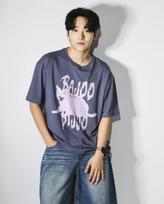 Bajubiju Screaming Cat T-Shirt [Dark Blue] L