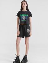 La Maison Studio Women'S Maison Fleur Single Spandex Crop Top Black Green (Fcc2Ts424W) Black Green/S