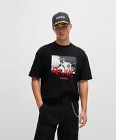 Hugo Spray Paint Oversized Fit Short Sleeve T-Shirt 50504871_001 Black/M