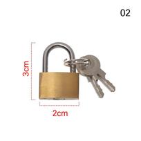 Supply Home Improvement Brass Padlock Luggage Case Padlock Copper Lock with 3Keys Security Tool 2x3cm
