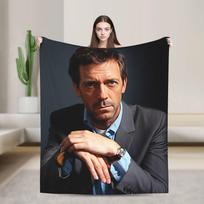 Dr House MD Warm Soft Blankets Picnic Plush Bedding Throws Aesthetic Home Decor Flannel Bedspread Sofa Bed Cover Size: 75*100cm, Weight: 230 GSM