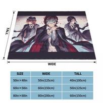 Anime Osamu Dazai Knitted Blankets Bungou Stray Dogs Throw Blanket Summer Air Conditioning Portable Ultra-Soft Warm Bedspreads Size: 75*100cm, Weight: 230 GSM