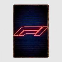 Formula1 Neono Metalo Ženklas Plakatas Garažas Svetainė Sienų Dekoras Neono Ženklas Kino Gyvas Pasirinktinis Skardinis Vintažinis Namų Dekoras 20X30CM blue