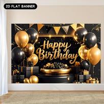 Light Luxury Black Gold Themed Decorative Tapestry Party Venue Atmosphere Decoration Background Fabric High-End Texture Style 100X70CM
