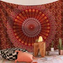 Vintage Bohemian Tapestry Mandala Geometric Totem Ins Style Living Room Room Decoration Cafe Entryway Decoration 100X70CM