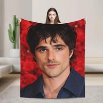 Super Soft Blanket Travel Jacob Elordi Retro Throw Blanket Flannel Bedspread For Home Decor Pattern Sofa Bed Cover Size: 75*100cm, Weight: 230 GSM
