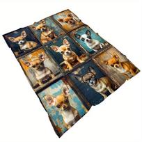 Comfortable Chihuahua themed flannel blanket - soft lightweight and durable - perfect for sofas beds travel and camping Size: 75*100cm, Weight: 230 GSM