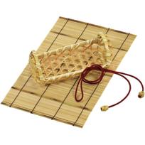Morikuru Triangular Onigiri Bento Bamboo Basket with Bamboo and 5 Bamboo wide Box, Blind, Tie-Drawstring, Sheaths, TK08-06, 19.5cm