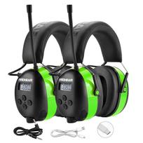 Saugumo radijo ausinės su skaitmeniniu ekranu, išmaniojo telefono radijo ausinės, klausos apsaugos ausinės (Green,25dB) žalia