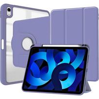 For Acrylic Strap Rotation Pen Slot Tablet Case for iPad Pro 13 Case for for AIR 11 10.9 Fingerprint Function for iPad 11th 2025 violetinė