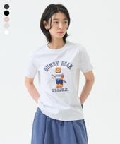 Groove Lime Women'S 18-Count Dumble Bear Surfing Graphic Short Sleeve T-Shirt (5 Colors) (Lrbmctr501M) Charcoal/S/Fresh