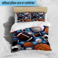 Sports Ball football Pattern 3pcs Bedding,Including 1pc Duvet Cover And 2pcs Pillowcases Perfect for Christmas,Ideal for Bedroom, Dormitory 135cm*200cm