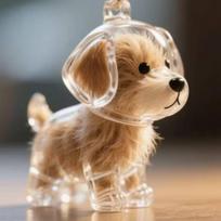 1pc Cute Puppy Transparent Animal Pom-Pom Capsule Pendant Decoration Commemorative Dustproof Box, Pet Hair Storage Box, Holiday Gift S