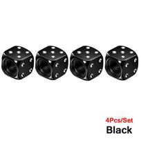 AUTCOAT 4Pcs/Set Aluminum Car Truck Motocycle Bike Dice Wheel Stem Tyre Tire Wheel Stem Air Valve Dust Cap Cover juoda
