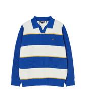Golla Stripe Collar Knit [Blue] Blue/M