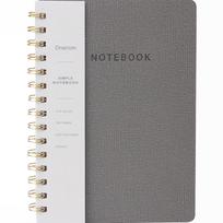 PU Hardcover Custom Paper Spiral Binder Printed Notebook (Gray,140X208mm) pilka spalva