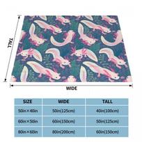 Axolotl Aquatic Fleece Blanket Kawaii Salamander Awesome Throw Blankets for Sofa Bedding Lounge 200x150cm Bedspread Size: 75*100cm, Weight: 230 GSM