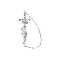 Hisera New Frozen Snake Court Sword Stud Earrings Chain Earrings Unisex Piercing Ear Pins