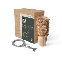 [i Cafilas][HLB15] Paprasčiausias rankų darbo kavos laikiklio spaustukas, stovas Popieriaus lašintuvo filtras, neleidžiantis nukristi 304 nerūdijantis plienas 1 Holder+40PCS Paper Cup sidabras