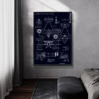 Lėktuvo konstrukcijų drobės paveikslas Namų dekoracija Drobės sienų menas Lėktuvas Retro dekoratyviniai plakatai vaikams studentams Plakatas 21*30cm