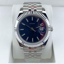 41 mm vyriškas mechaninis laikrodis, atsparus vandeniui, automatinis Miyota 8215 judesys švytintis giliai mėlynas Dail